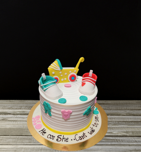 Baby shower Theme - The Big Reveal Cake