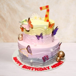 Butterfly Theme Step Cake